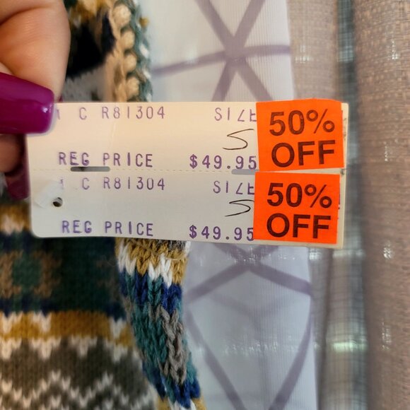 I.C. Isaacs 1990s Womens Knit Sweater Vest Small Fair Isle Vintage Deadstock New - Picture 5 of 8